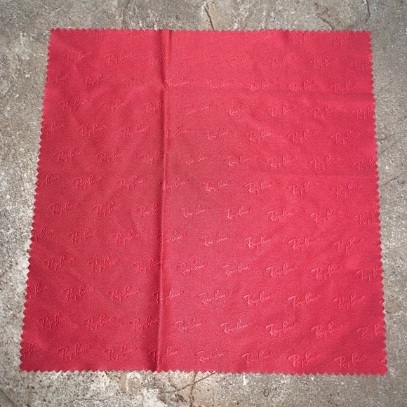 Ray-Ban Sunglasses Black Leather Snap Case With Microfiber Red Logo Cloth - Picture 9 of 10